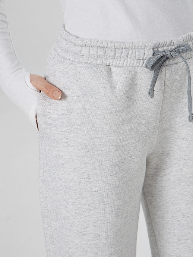 Теплые брюки женские серые с начесом - 4