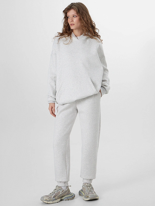 Теплые брюки женские серые с начесом - 6