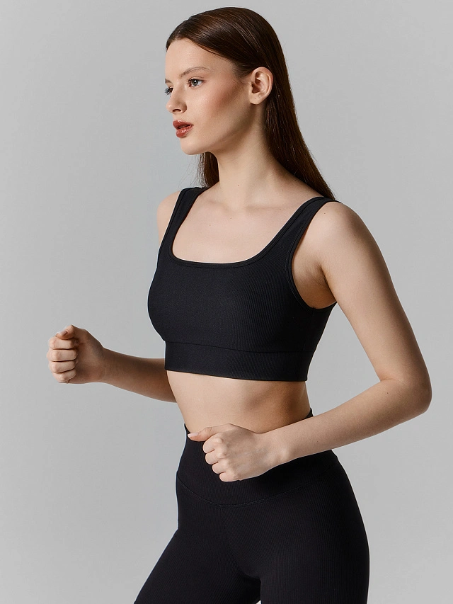 Топ женский спортивный черный - 3