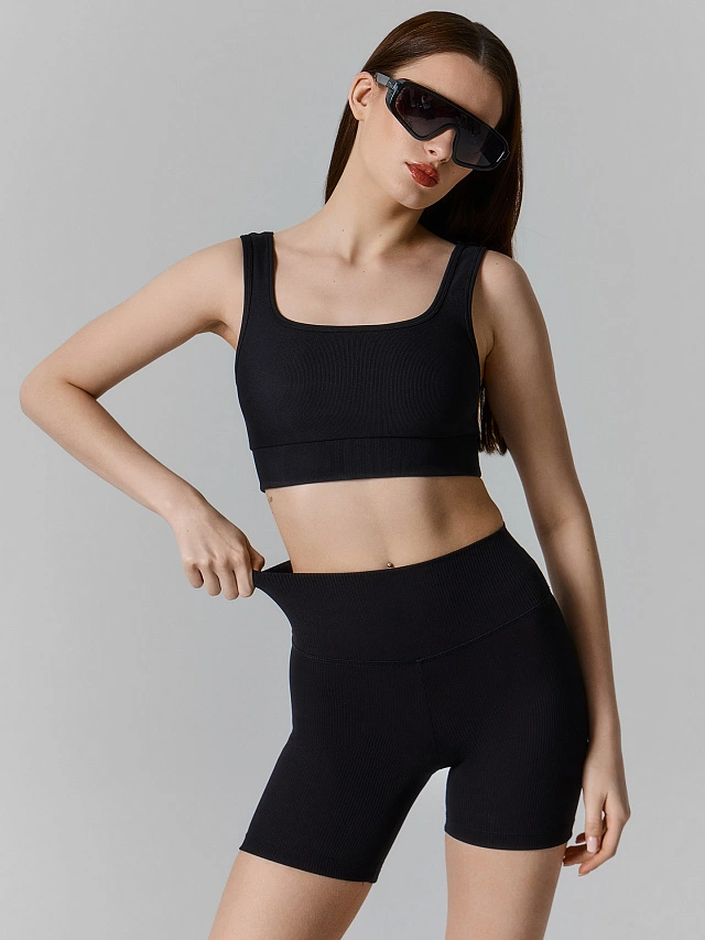 Топ женский спортивный черный - 7