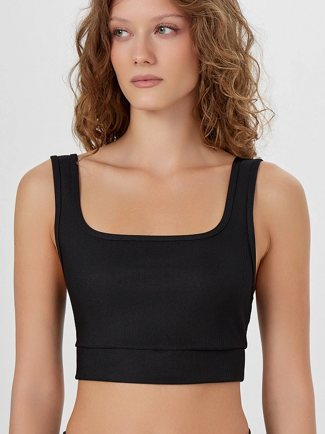 Топ женский спортивный черный - 3