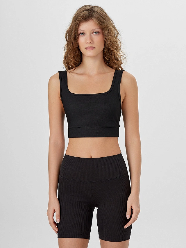 Топ женский спортивный черный - 5