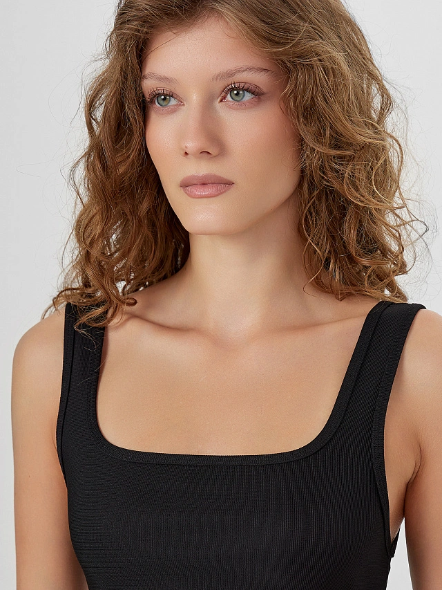 Топ женский спортивный черный - 7