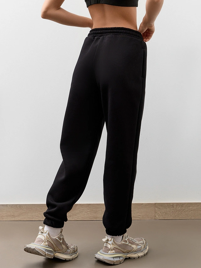 Теплые брюки женские черные с начесом - 6