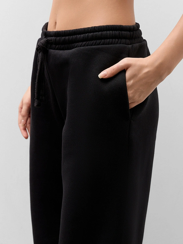 Теплые брюки женские черные с начесом - 10