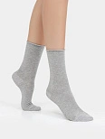 Женские высокие носки в цвете серый меланж