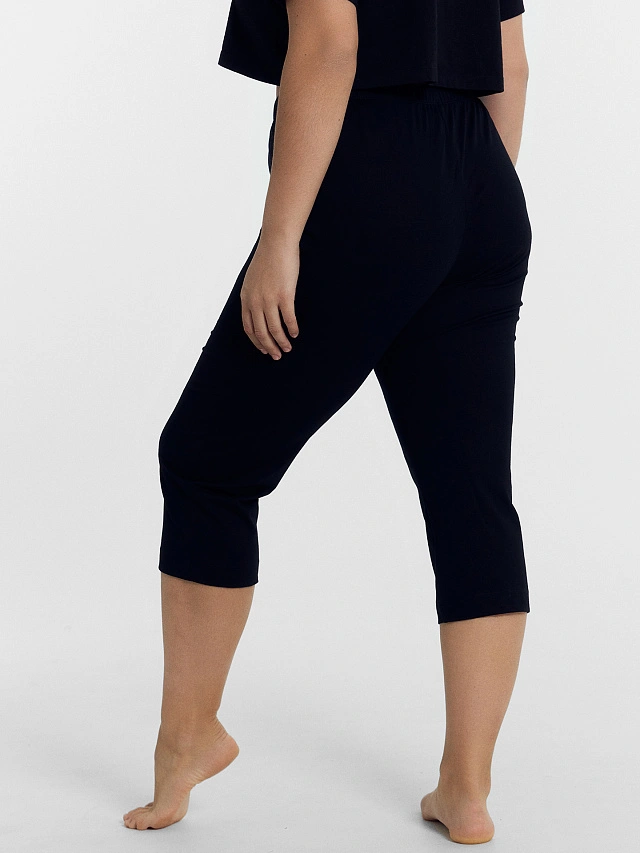 Хлопковые бриджи прямого силуэта в черном цвете - 2