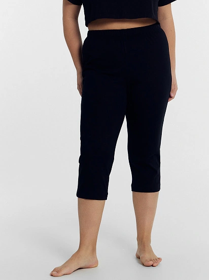 картинка Хлопковые бриджи прямого силуэта в черном цвете от магазина стильной одежды Mark Formelle