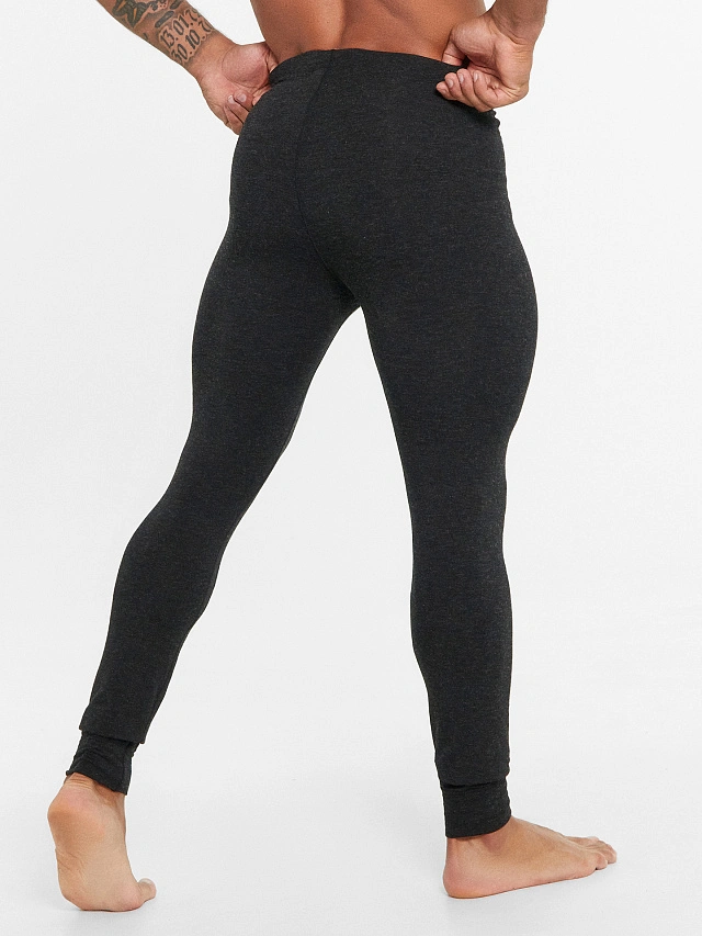 Прилегающие брюки "термо" из бамбука и шерсти в оттенке "антрацит" - 5