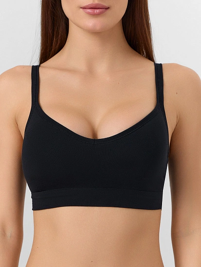 картинка Однотонное хлопковое бюстье черного цвета  от магазина стильной одежды Mark Formelle