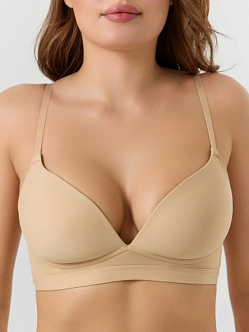 Бюстгальтер t-shirt без косточек бежевого цвета