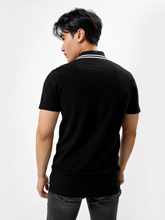 Джемпер-поло хлопковый в черном цвете - 2