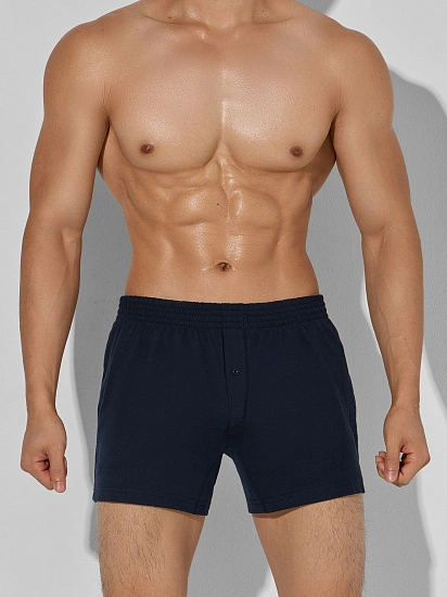 картинка Мужские трусы-шорты в синем цвете с принтом от магазина мужской одежды Mark Formelle