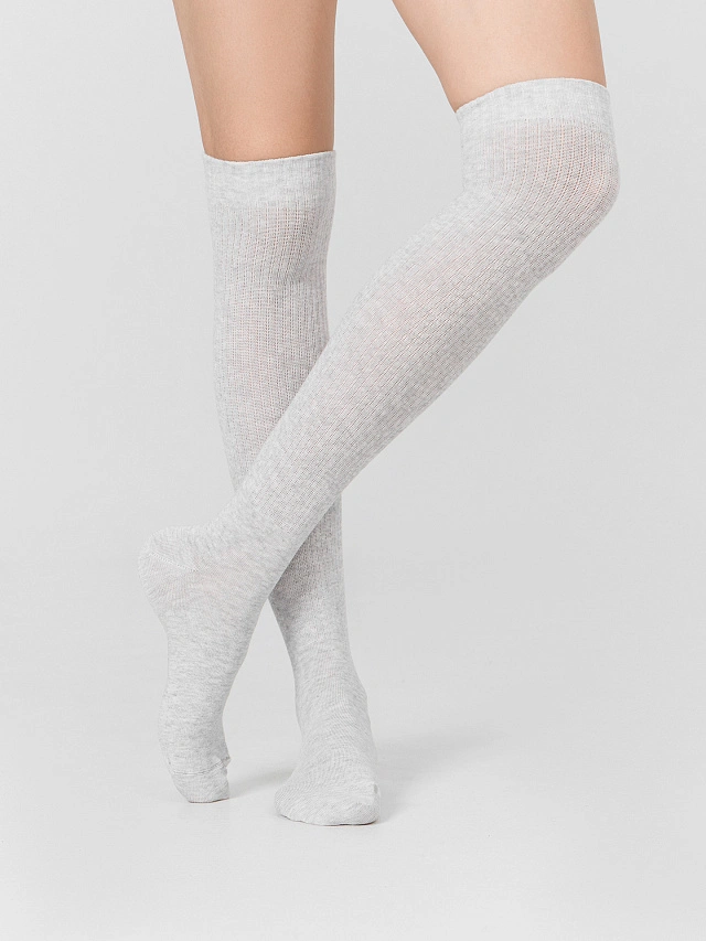 Гольфы женские в светло-сером цвете - 2