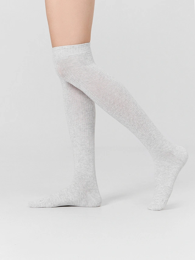 Гольфы женские в светло-сером цвете - 3