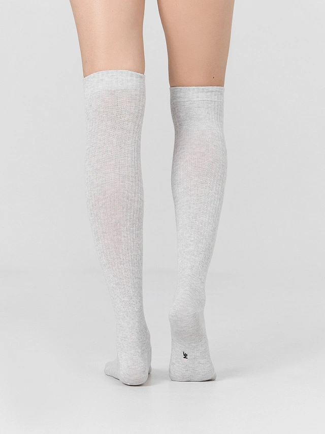 Гольфы женские в светло-сером цвете - 4