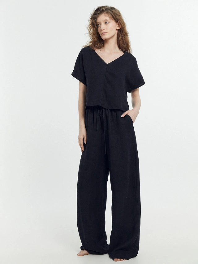 Брюки женские домашние черные - 3