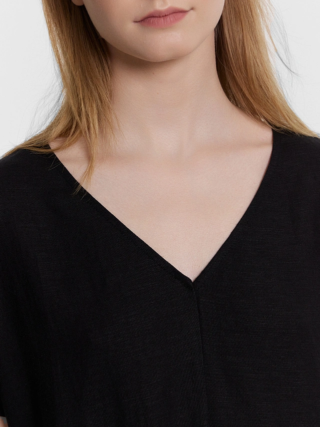 Платье женское домашнее макси черное - 5