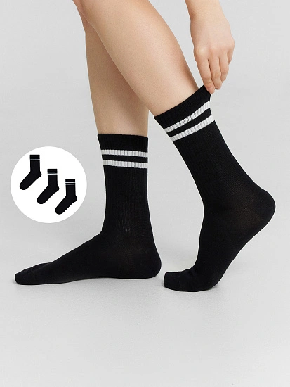 картинка Носки женские (3 пары) в черных оттенках от магазина стильной одежды Mark Formelle