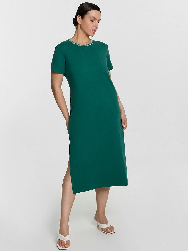 Платье женское в темно-зеленом цвете - 2