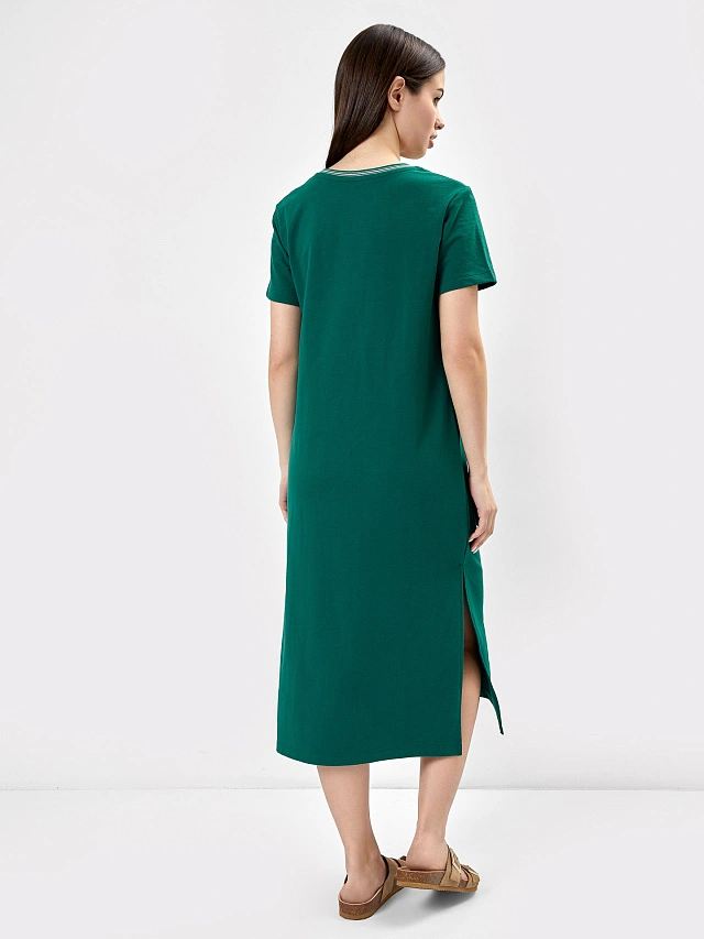 Платье женское в темно-зеленом цвете - 3