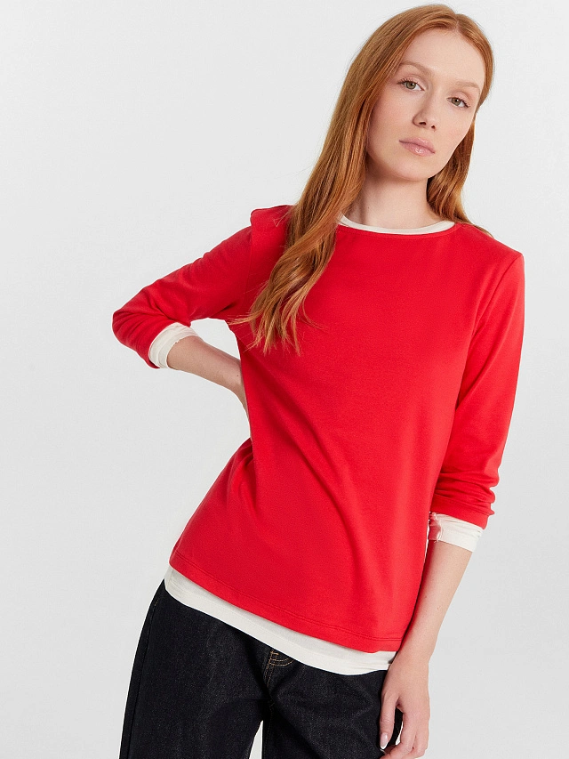 Джемпер женский красного цвета - 5