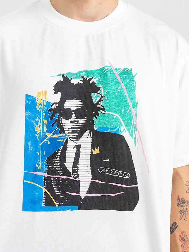 Футболка оверсайз мужская в белом цвете с принтом - 4