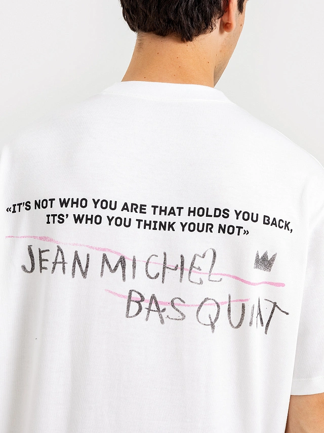 Футболка оверсайз мужская в белом цвете с принтом - 5