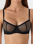 Бюстгальтер женский балконет в черном цвете