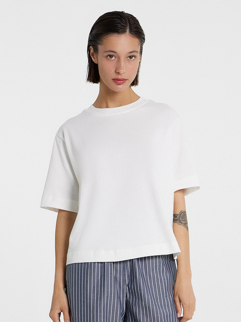 Футболка оверсайз женская белая - 2