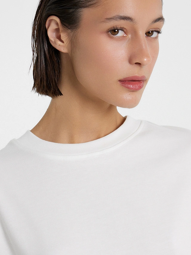 Футболка оверсайз женская белая - 5