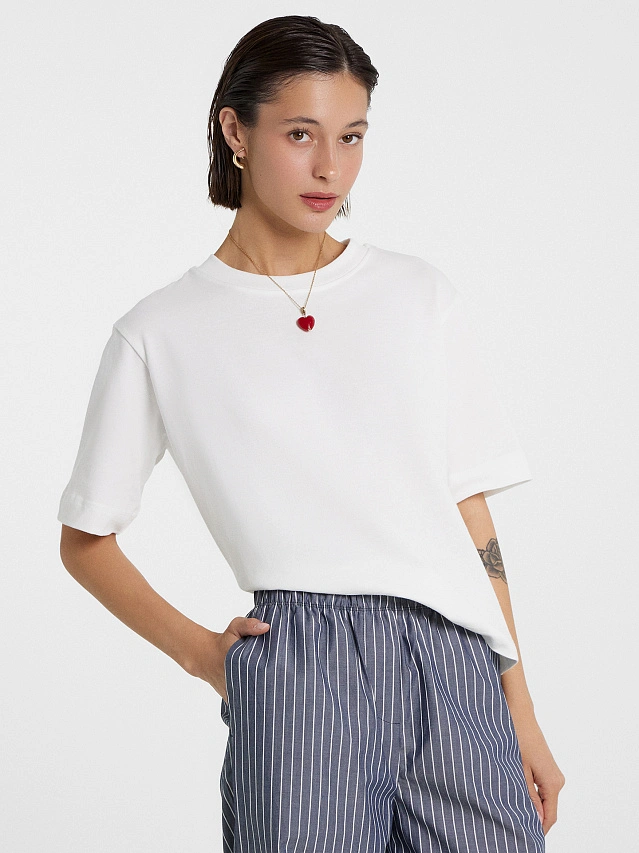 Футболка оверсайз женская белая - 6