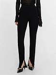 Брюки женские клеш с разрезами черные