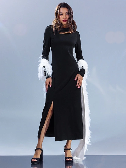 картинка Платье макси женское черное от магазина стильной одежды Mark Formelle