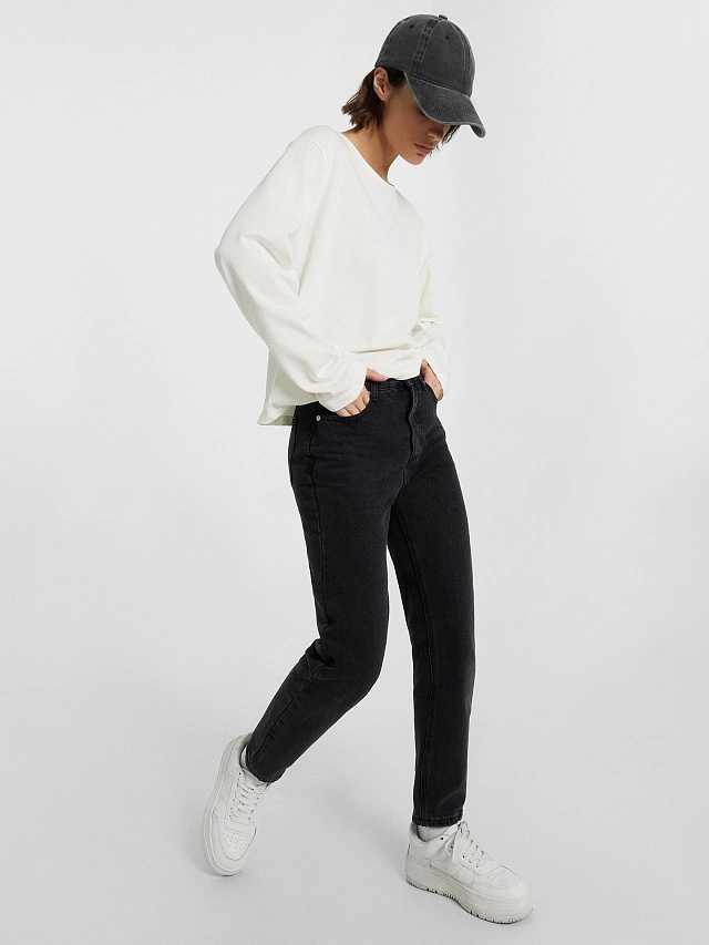 Брюки женские джинсовые черные - 3