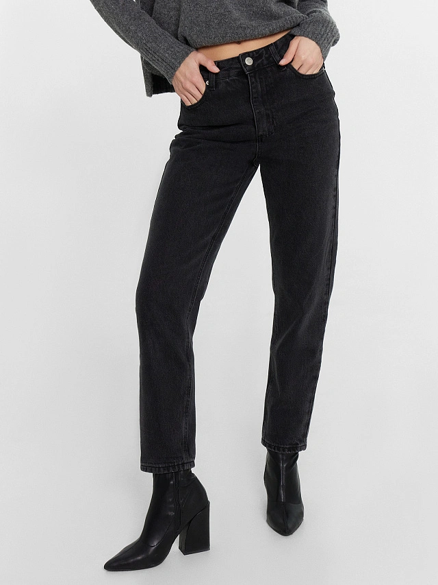 Брюки женские джинсовые черные - 4