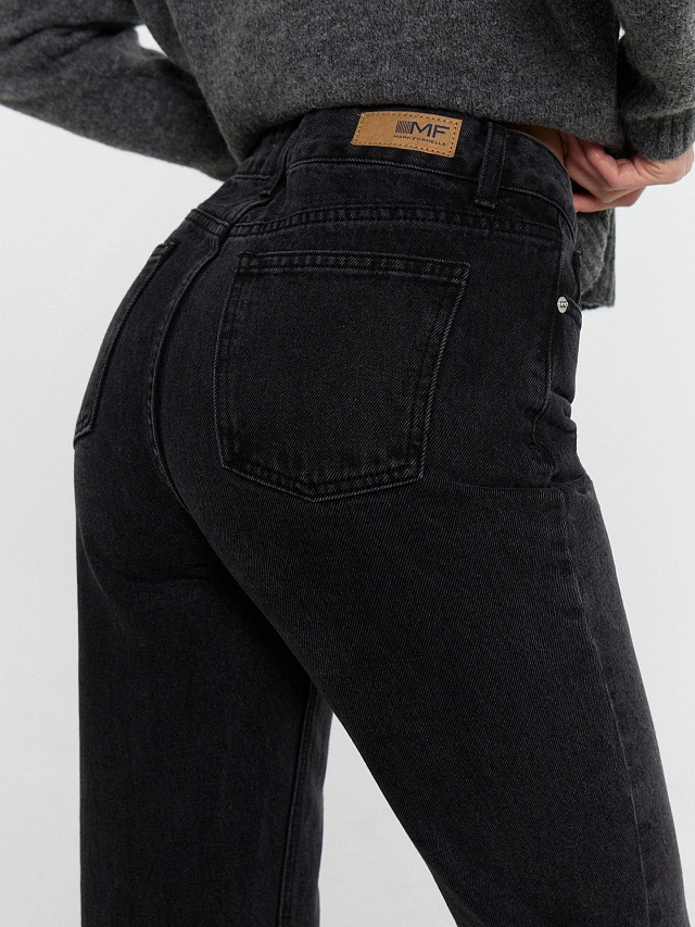 Брюки женские джинсовые черные - 8