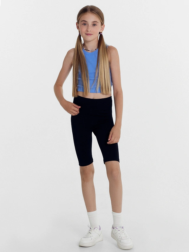 Шорты-велосипедки для девочек мультипак (2 шт.) в черном цвете - 9