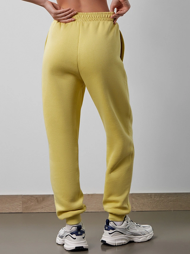 Теплые брюки женские желтые - 7