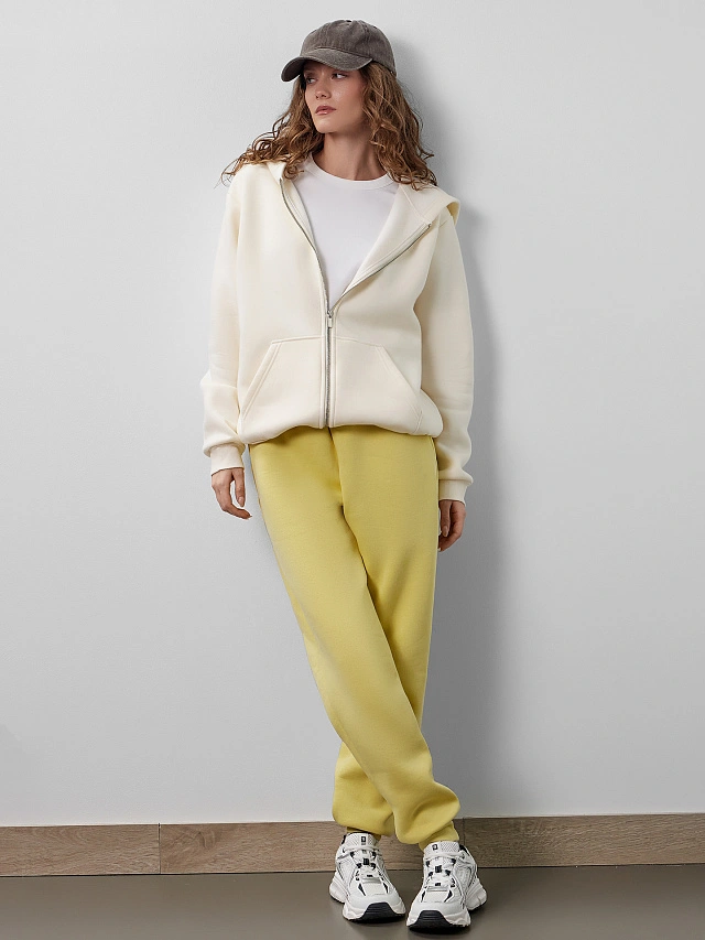 Теплые брюки женские желтые - 10