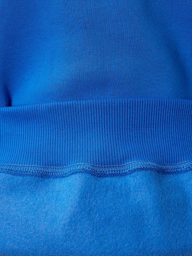 Теплое худи женское голубое с капюшоном - 8