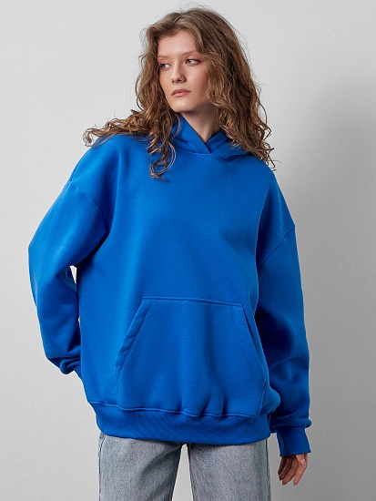 картинка Теплое худи женское голубое с капюшоном от магазина стильной одежды Mark Formelle