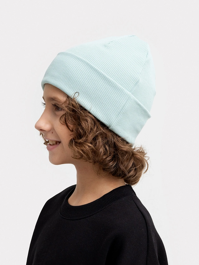 Шапка детская в мятно-зеленом цвете - 7