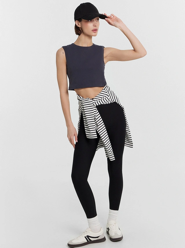 Легинсы спортивные женские черные - 7