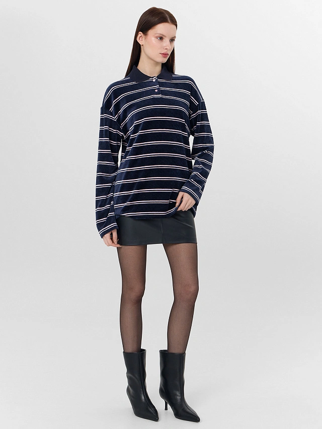 Юбка женская мини черная из экокожи - 9