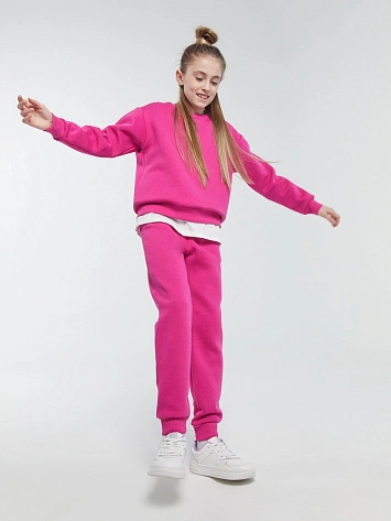 Комплект для девочек (джемпер, брюки) в розовом цвете