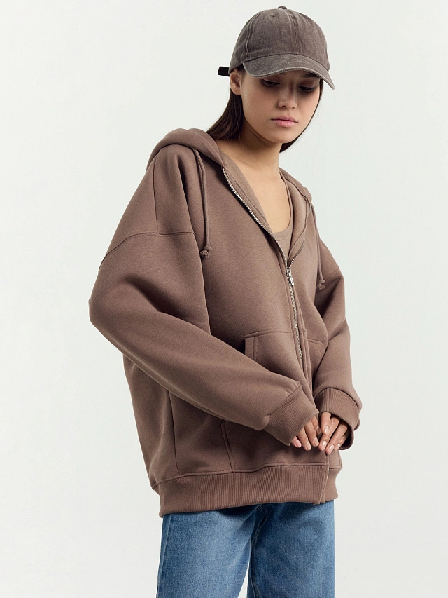 Толстовка женская в таупово-бежевом цвете - 2