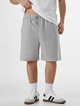 Шорты мужские серые из хлопка и льна