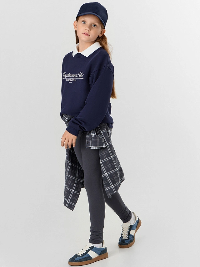 Легинсы для девочек в сером цвете - 6