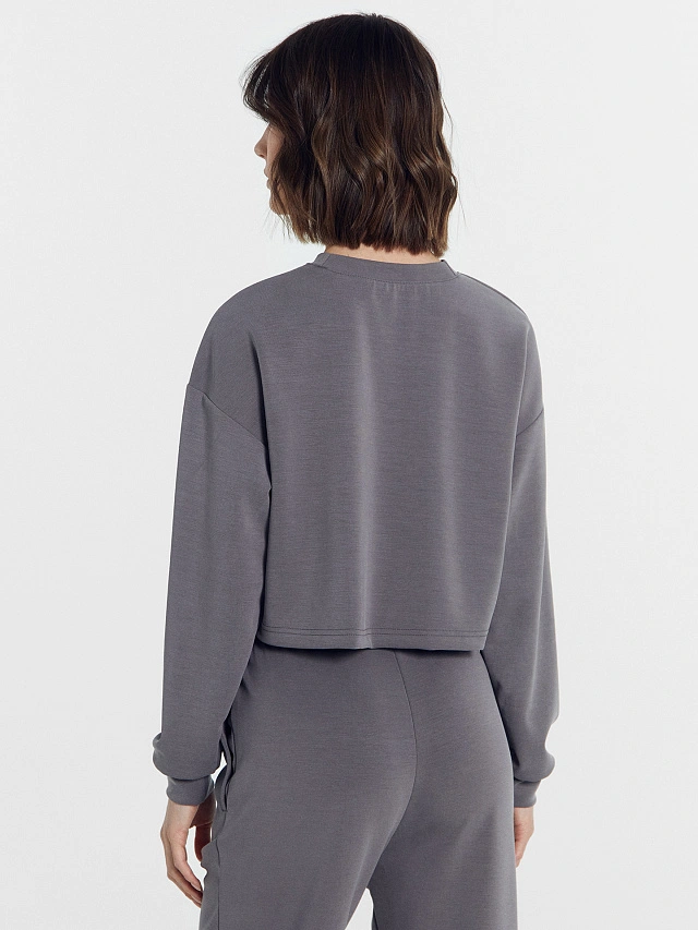 Комплект женский (джемпер, брюки) в сером цвете - 4